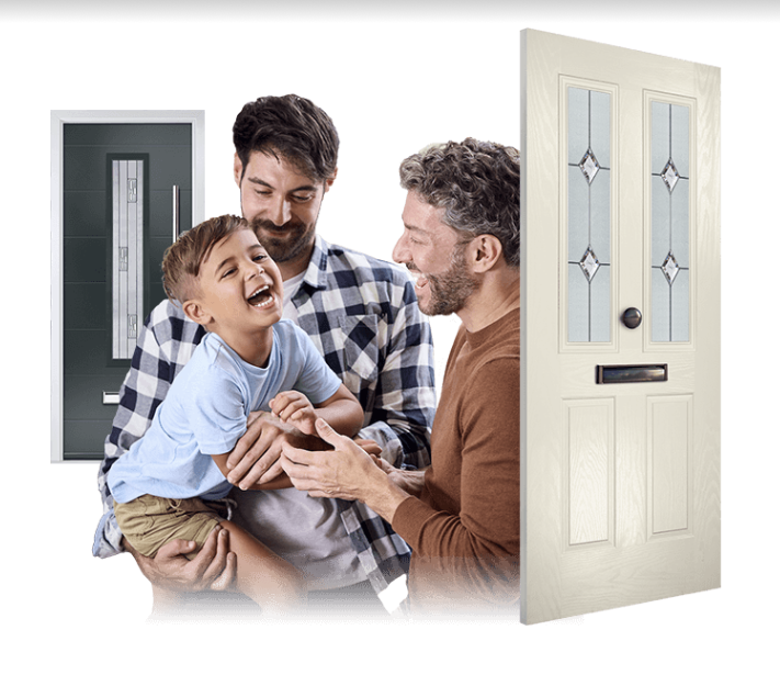 Selection of DoorCo composite door styles and colours