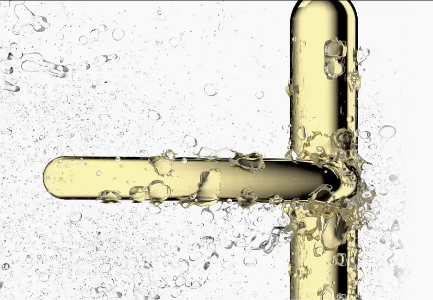 Gold Ultion Sweet handle with water droplets